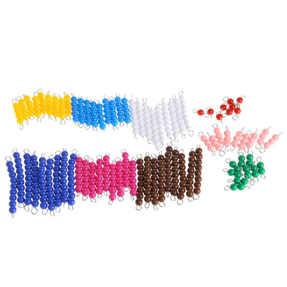 Montessori Mathematics Material 1-9 Beads Bar in Wooden Box Early Preschool Toy