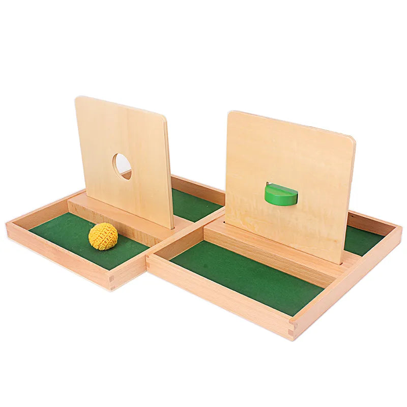 Montessori Sensory Toys Imbucare Box With Box Coin Wooden Vertical Horizontal Discs Basic & Life Skills Toys Hand & Feet Finders