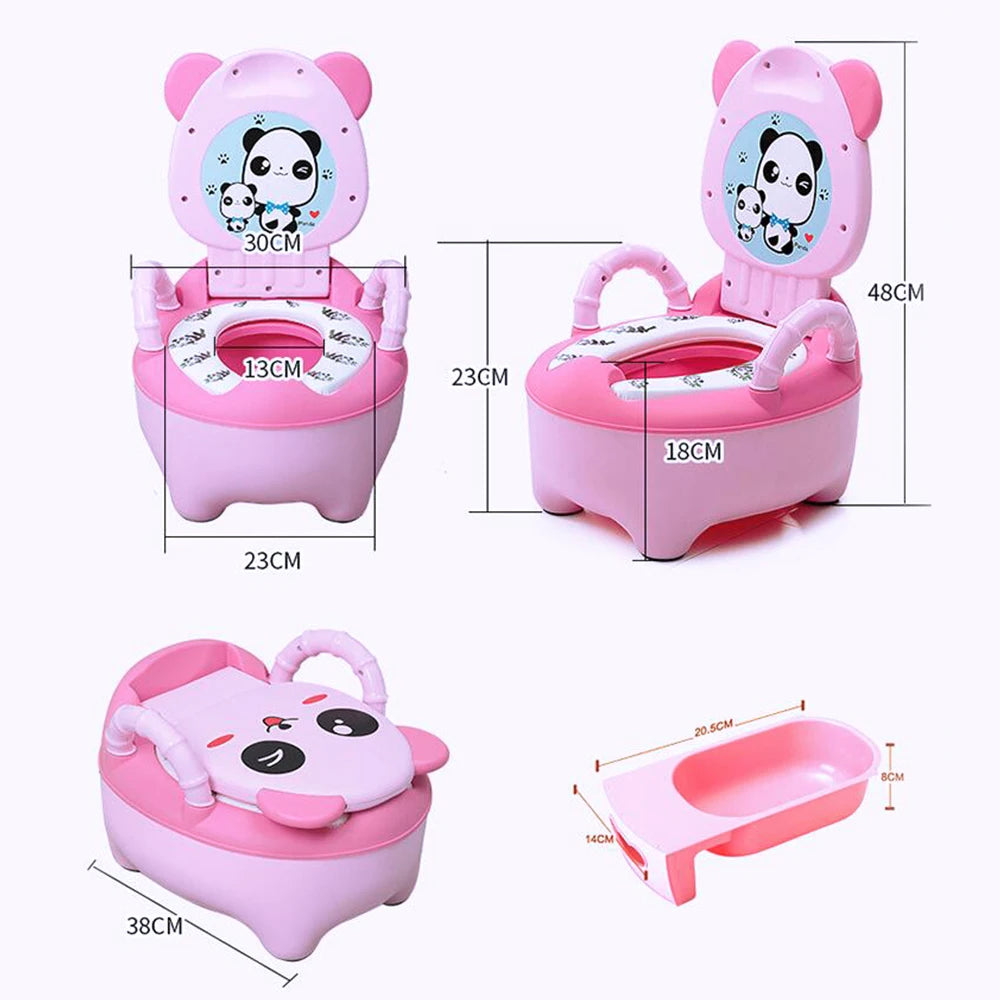 Baby Potty Training Toilet Seat Comfortable Backrest Cartoon Pots Portable Baby Pot For Children Potty Toilet Bedpan