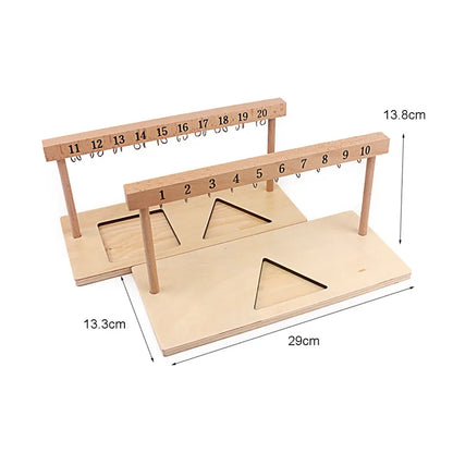 Montessori Teaching Math Toys Digitals Numbers 1-20 Hanger And Color Beads Stairs for Ten Board Preschool School Training Toys