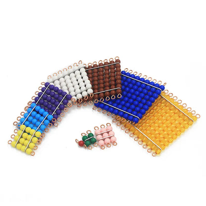 Baby Toy Montessori Math Toys Colorful Beads Stair Teaching Square 1 to 10 Preschool Early Learning Brinquedos Juguetes Birthday