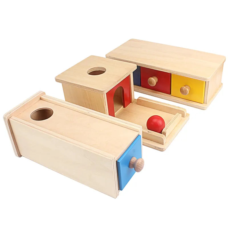 Montessori Sensory Toys Imbucare Box With Box Coin Wooden Vertical Horizontal Discs Basic & Life Skills Toys Hand & Feet Finders