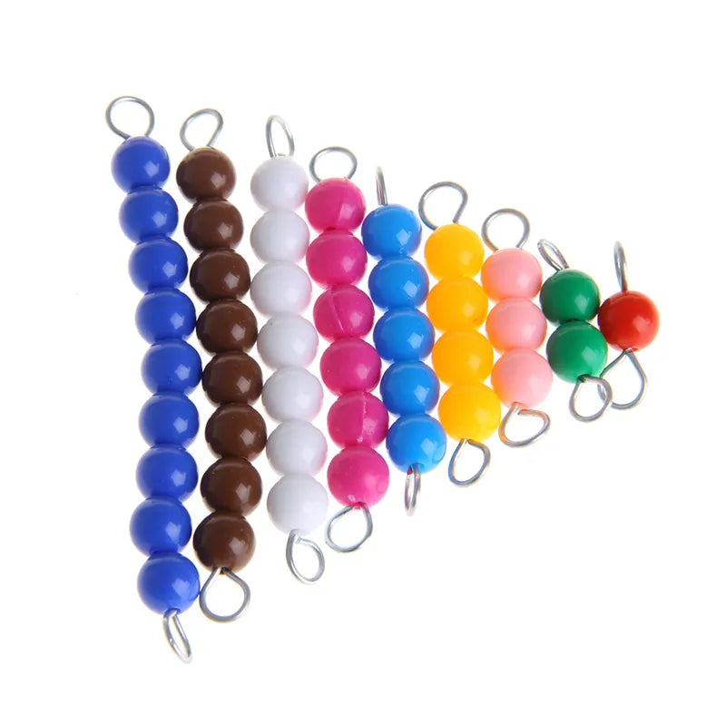 Montessori Mathematics Material 1-9 Beads Bar in Wooden Box Early Preschool Toy