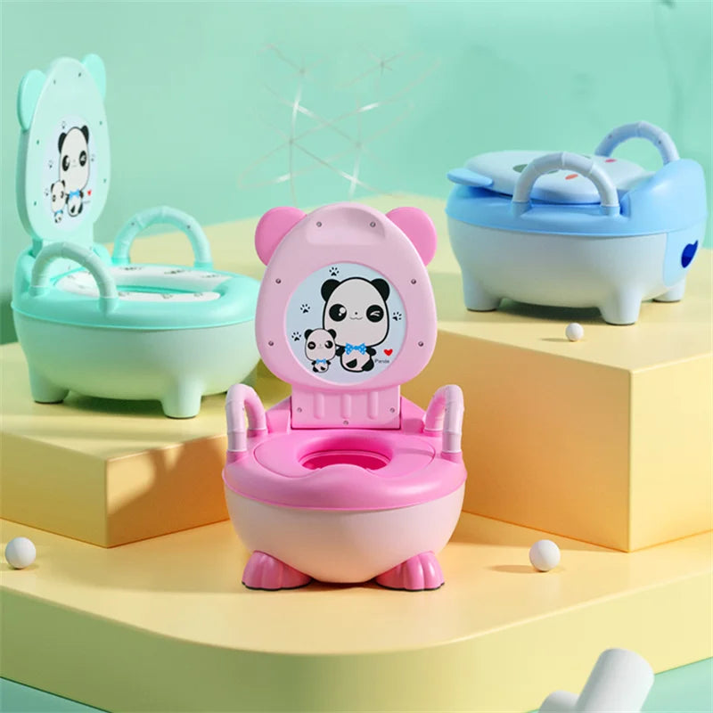 Baby Potty Training Toilet Seat Comfortable Backrest Cartoon Pots Portable Baby Pot For Children Potty Toilet Bedpan