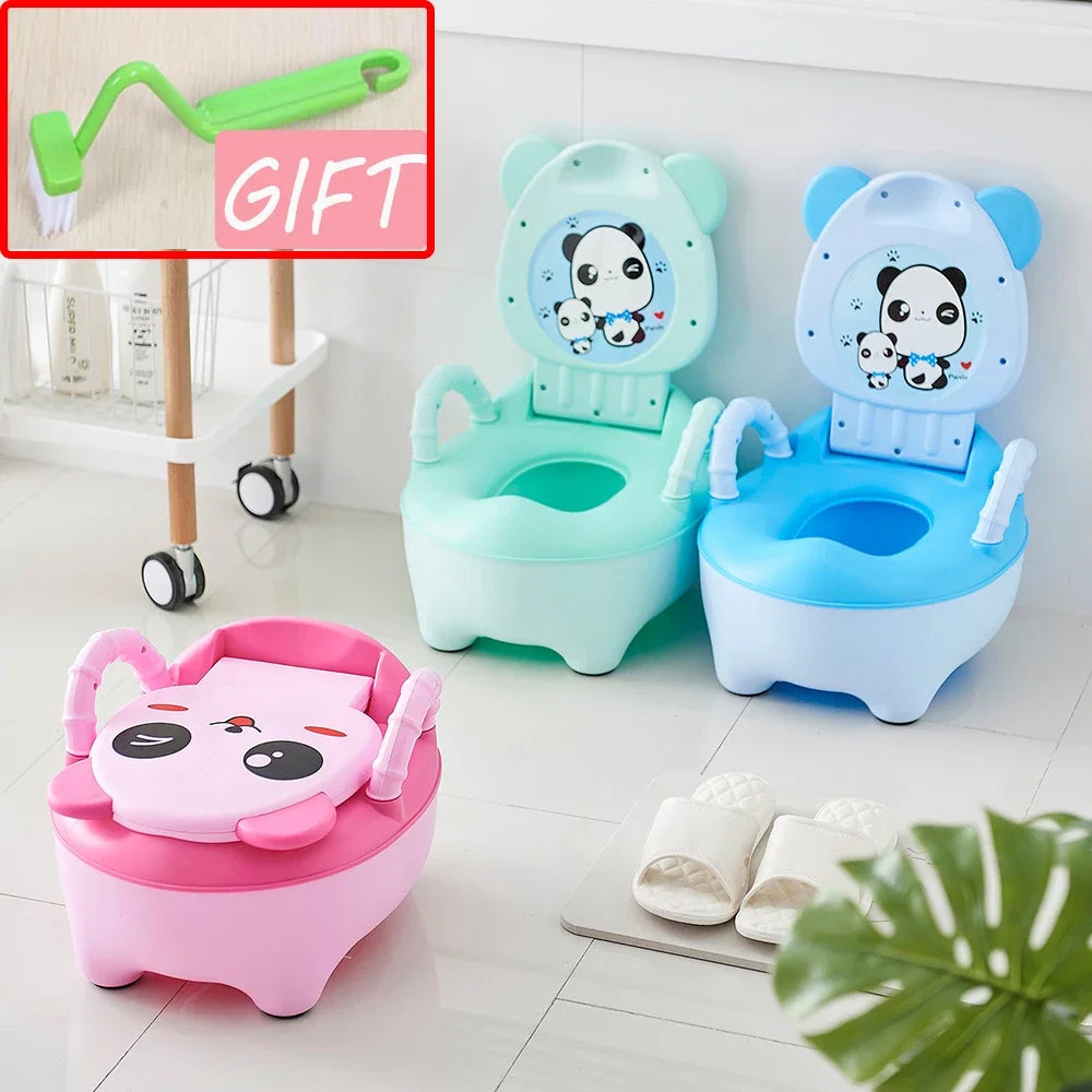 Baby Potty Training Toilet Seat Comfortable Backrest Cartoon Pots Portable Baby Pot For Children Potty Toilet Bedpan