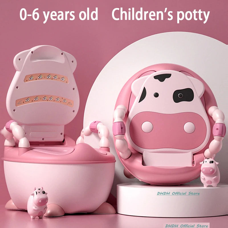 Panda Baby Potty Boys and Girls Potty Training Seat Children's Pot Urinal Infant Cute Toilet Seat WC -Free Cleaning Brush