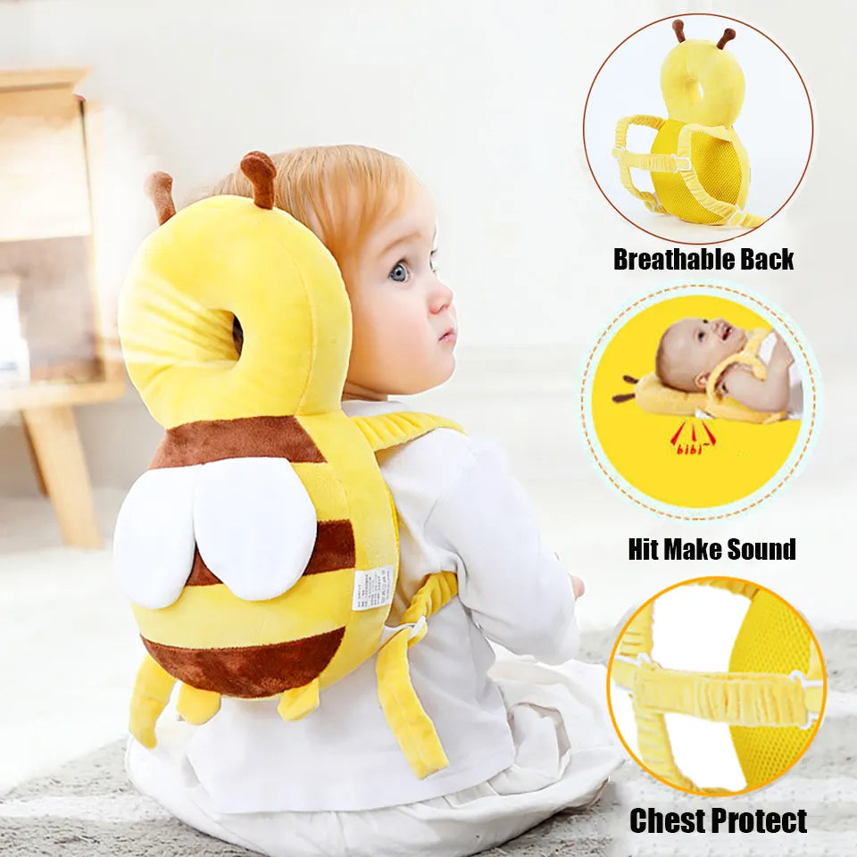 Head Back Protector Baby Protect Pillow Learn Walk Head Protector  Cushion Anti Fall Backward Cap Carry Cartoon Kids Safe Bibi