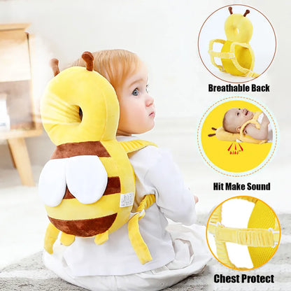 Head Back Protector Baby Protect Pillow Learn Walk Head Protector  Cushion Anti Fall Backward Cap Carry Cartoon Kids Safe Bibi