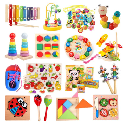 Wooden Educational Toys for Baby Motessori Early Learning Toys for Kids Birthday Christmas New Year Gift Toys for Children