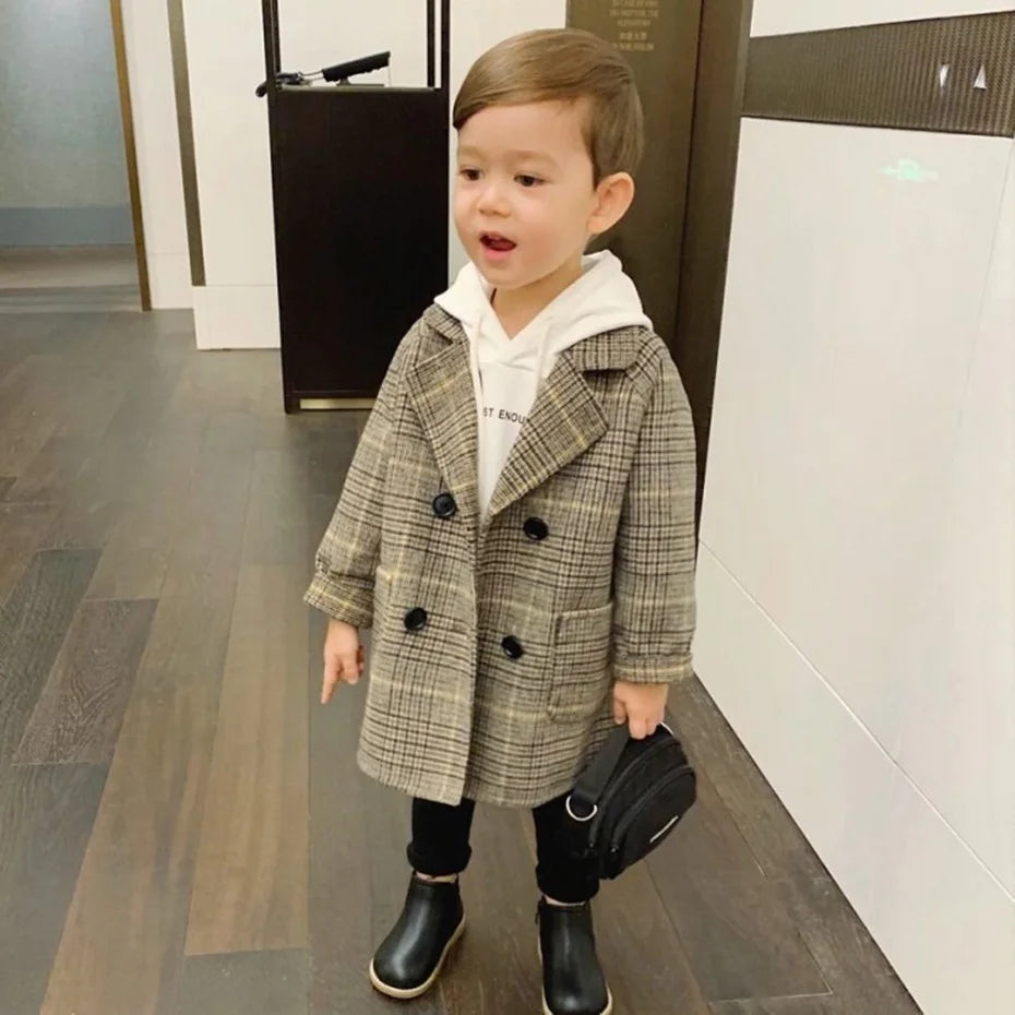 Girls Long Jacket Coat Solid Color Girl Coat Spring Autumn Jacket Girl Casual Style Kids Clothes