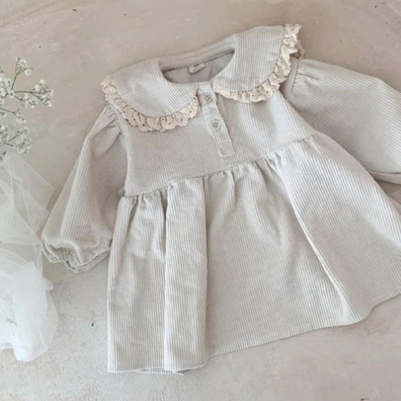 Autumn Kids Baby Girls Dress Infant Baby Girls Long Sleeve Corduroy Dress Casual Baby Girls Dress Children Clothes