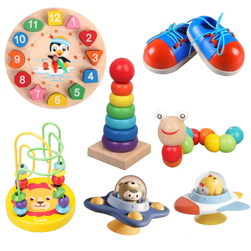 Kids Montessori Toy Worm Eat Fruit Wooden Puzzle Toy Fingers Flexible Training Twisting Worm Educational Toys for Children Gifts