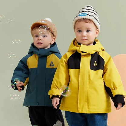 Amila Baby Boy Coat 2023 Winter New Multicolour Hooded Fashion Slight waterproofing antifouling Oil proof  Baby Clothing