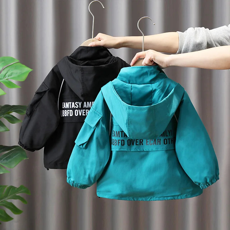 2023 Spring Autumn Fashion 2 3 4 6 8 10 12 Years Teenager Children Long Sleeve Hooded Zipper Outwear Coats Kids Baby Boy Jackets