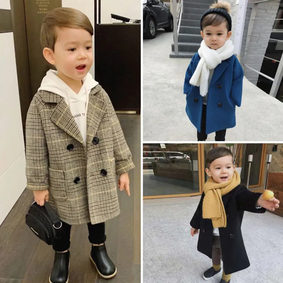 Girls Long Jacket Coat Solid Color Girl Coat Spring Autumn Jacket Girl Casual Style Kids Clothes