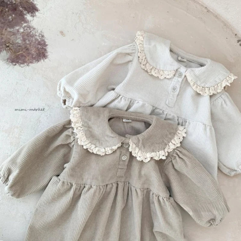 Autumn Kids Baby Girls Dress Infant Baby Girls Long Sleeve Corduroy Dress Casual Baby Girls Dress Children Clothes