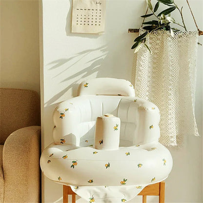 Ins Korean Style Portable Baby Sitting Bath Bath Stool Anti-fall Chair Learning Seat Baby Inflatable Sofa Foldable Seat